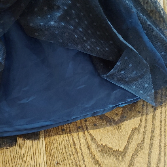 H&M Girls Tulle Skirt Do Epic Stuff Black Navy Sparkles Size 14Y - Picture 7 of 11